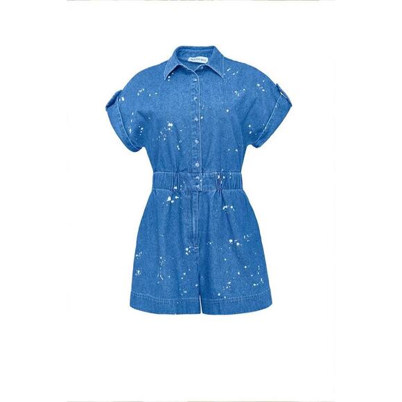 Hunter Bell Reed Jean Jumpsuit in Island Mist Denim 6 - Picture 3 of 3